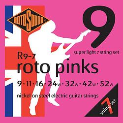 Foto van Rotosound r9-7 roto pinks set gitaarsnaren 009 - 052w