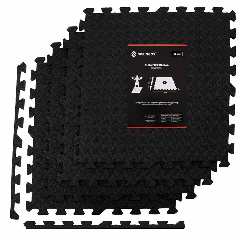 Foto van Puzzelmat fitness vloer fitnessmat fitnesstegels 60 x 60 cm set van 4