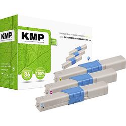 Foto van Kmp toner multipack vervangt oki 44973535, 44973534, 44973533 compatibel cyaan, magenta, geel 1500 bladzijden o-t37v