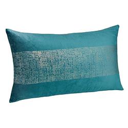 Foto van Casa di elturo velvet kussen sparcle - petrol blauw/goud 30 x 50 cm (incl. vulling)