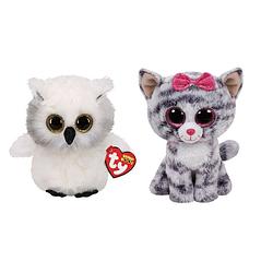 Foto van Ty - knuffel - beanie boo's - ausitin owl & kiki cat