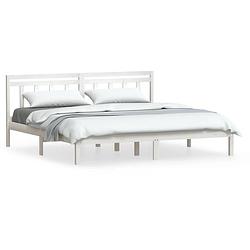 Foto van Vidaxl bedframe massief hout wit 180x200 cm 6ft super king