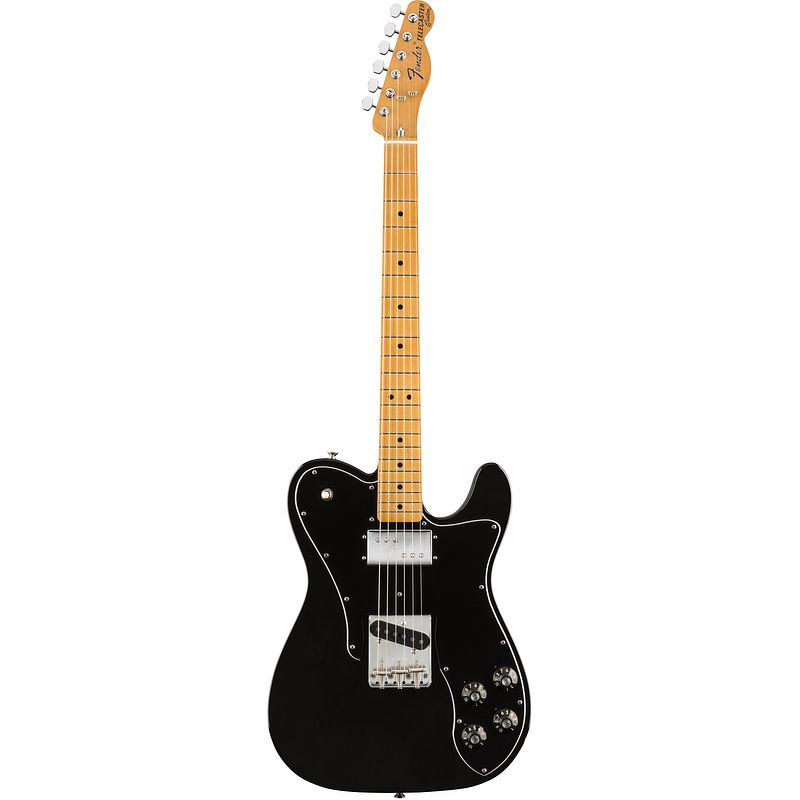 Foto van Fender vintera 70s telecaster custom black mn met gigbag