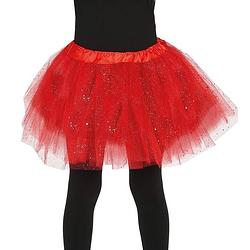 Foto van Halloween - petticoat/tutu verkleed rokje rood glitters 31 cm voor meisjes - verkleedattributen