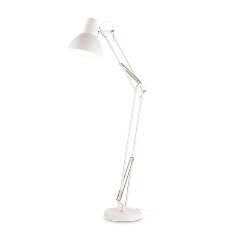 Foto van Moderne vloerlamp - ideal lux wally - metaal - e27 - wit