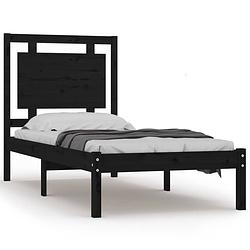 Foto van Vidaxl bedframe massief hout zwart 90x200 cm