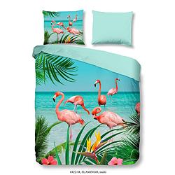 Foto van Pure flamingo dekbedovertrek - lits-jumeaux (240x200/220 cm + 2 slopen) - microvezel - multi