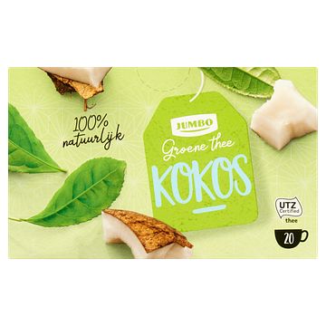 Foto van Jumbo groene thee kokos 20 stuks 30g