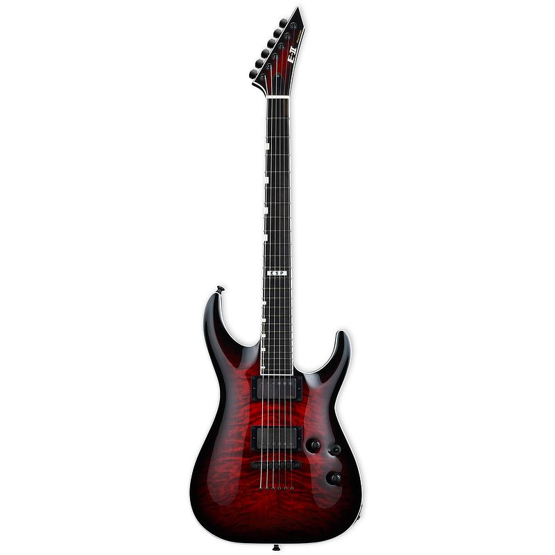 Foto van Esp e-ii horizon nt-ii see thru black cherry sunburst elektrische gitaar met koffer