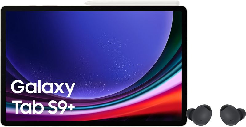 Foto van Samsung galaxy tab s9 plus 12.4 inch 512gb wifi crème + samsung galaxy buds 2 pro