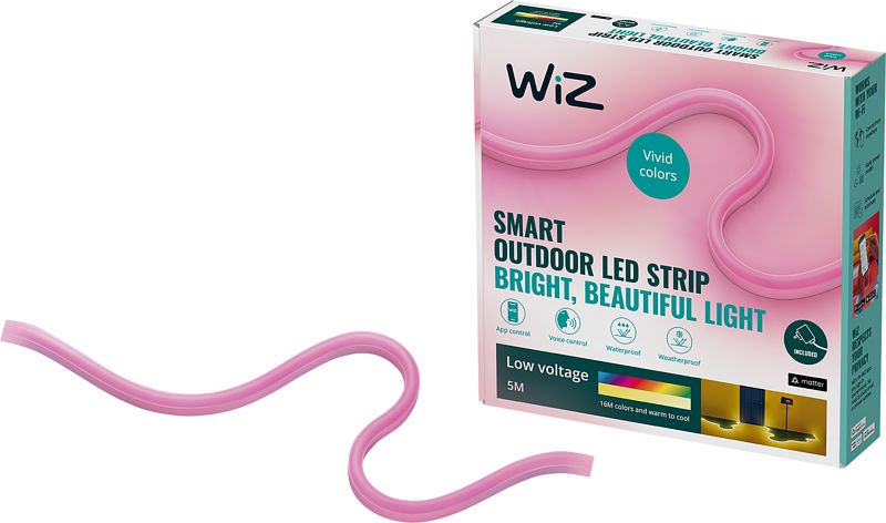 Foto van Wiz lightstrip voor buiten - gekleurd en wit licht - 5m