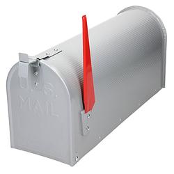 Foto van Ml-design us brievenbus met opsteekbare vlag in rood, grijs, gemaakt van aluminium