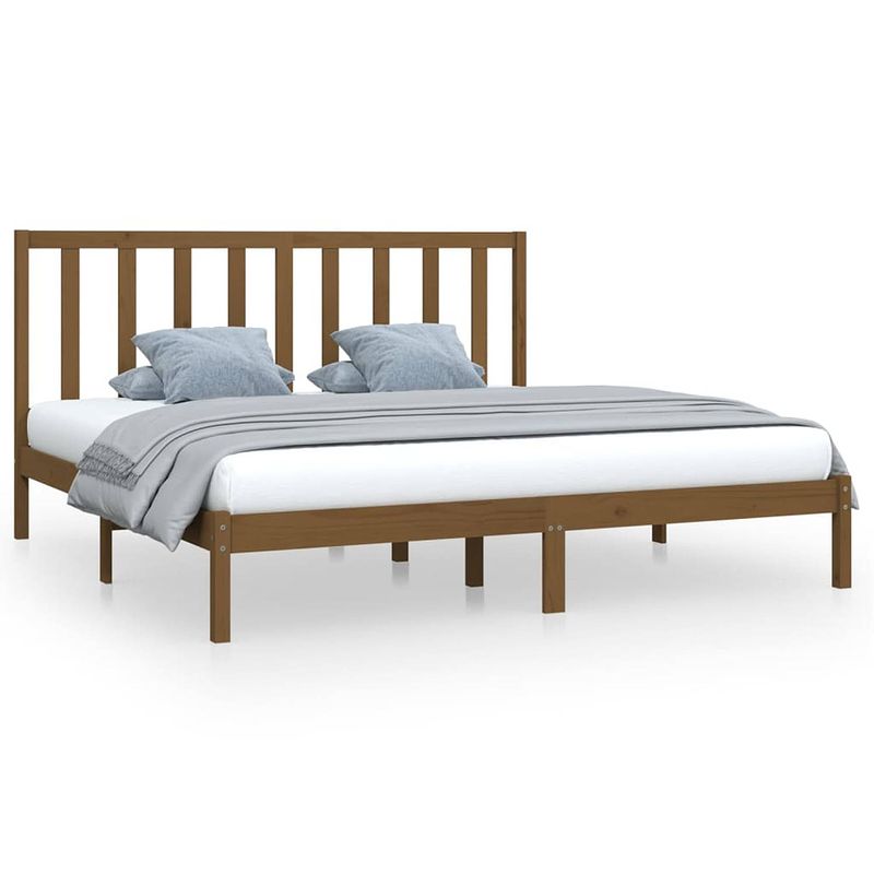 Foto van Vidaxl bedframe massief grenenhout honingbruin 200x200 cm