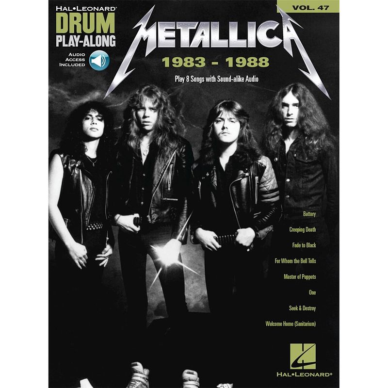 Foto van Hal leonard drum play-along metallica 1983-1988 drumboek