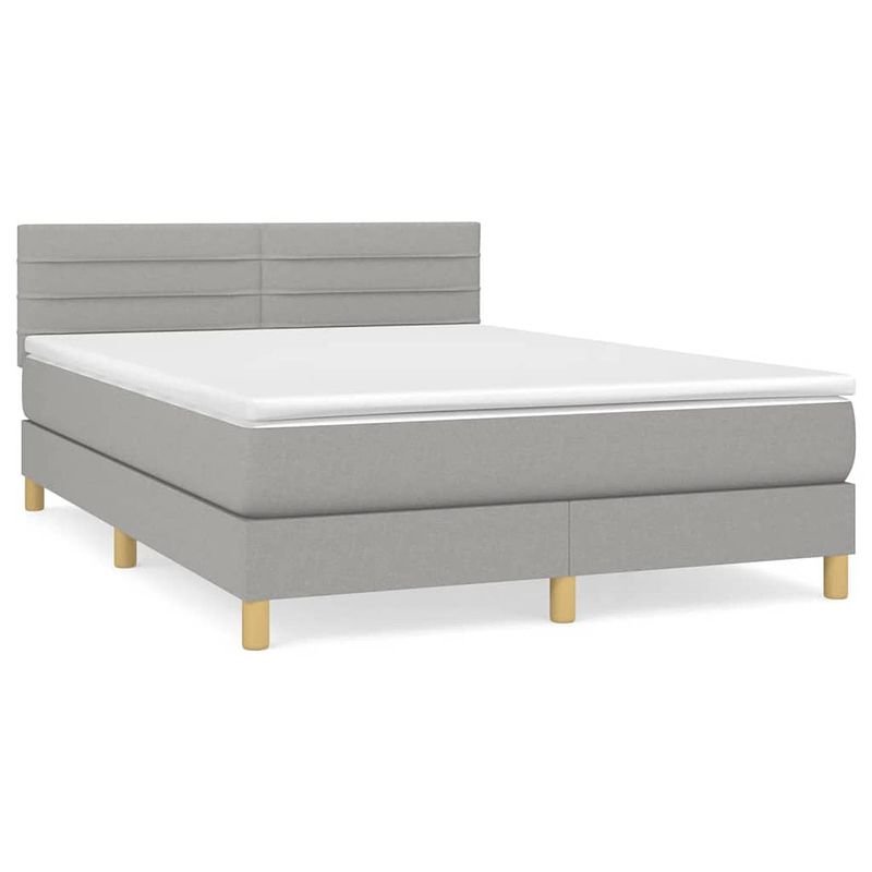 Foto van The living store boxspringbed - bedframe 193x144x78/88 cm - pocketvering matras 140x190x20 cm - topmatras 140x190x5 cm