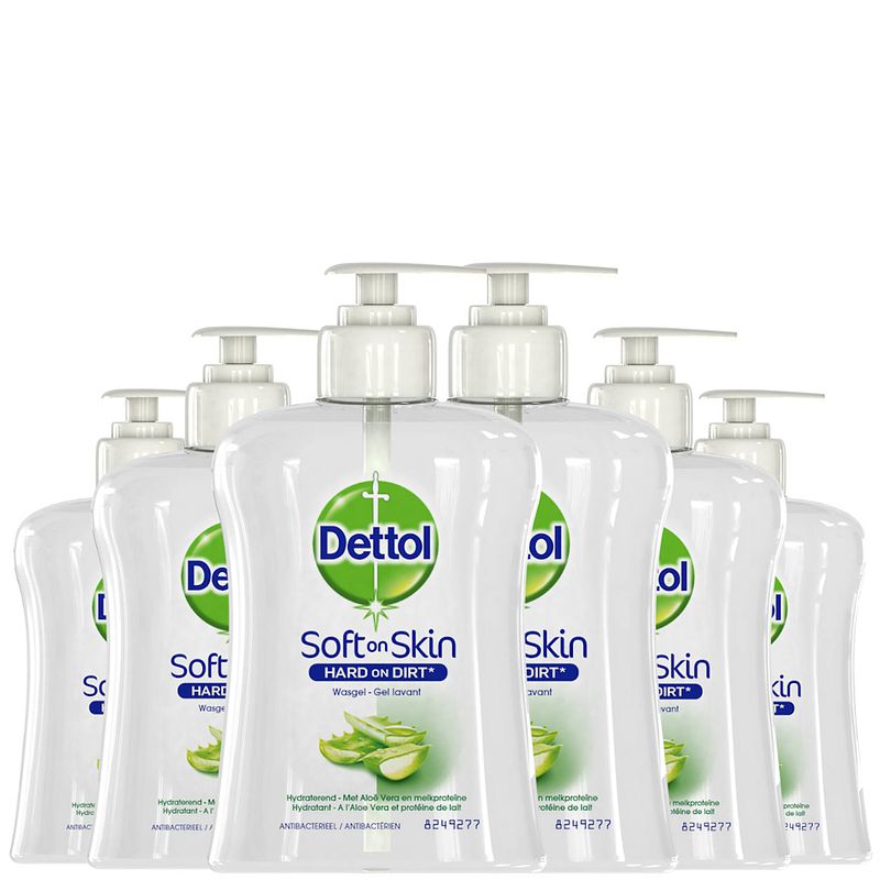 Foto van Dettol handzeep - hydraterend - aloe vera - 250ml x6