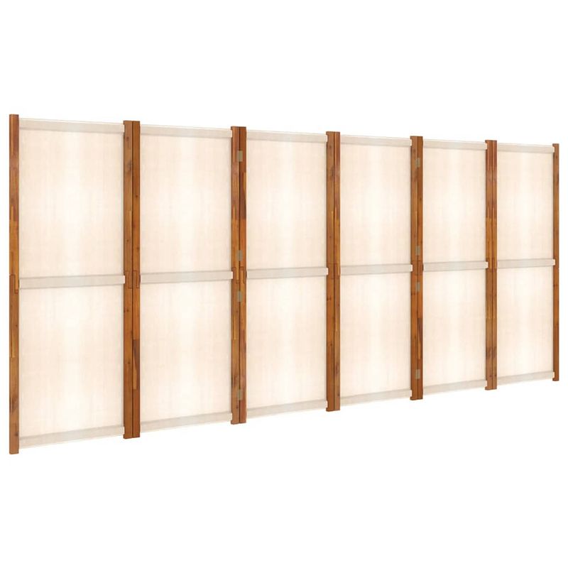 Foto van The living store room divider - acaciahout - 420 x 180 cm - crèmewit