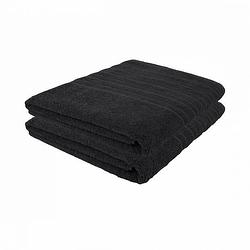 Foto van Pure4u luxe hotel handdoek - zwart -2 stuks - 100x150cm - 550 g/m2