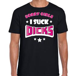 Foto van Bellatio decorations gay pride shirt - sorry girls - regenboog - heren - zwart 2xl - feestshirts