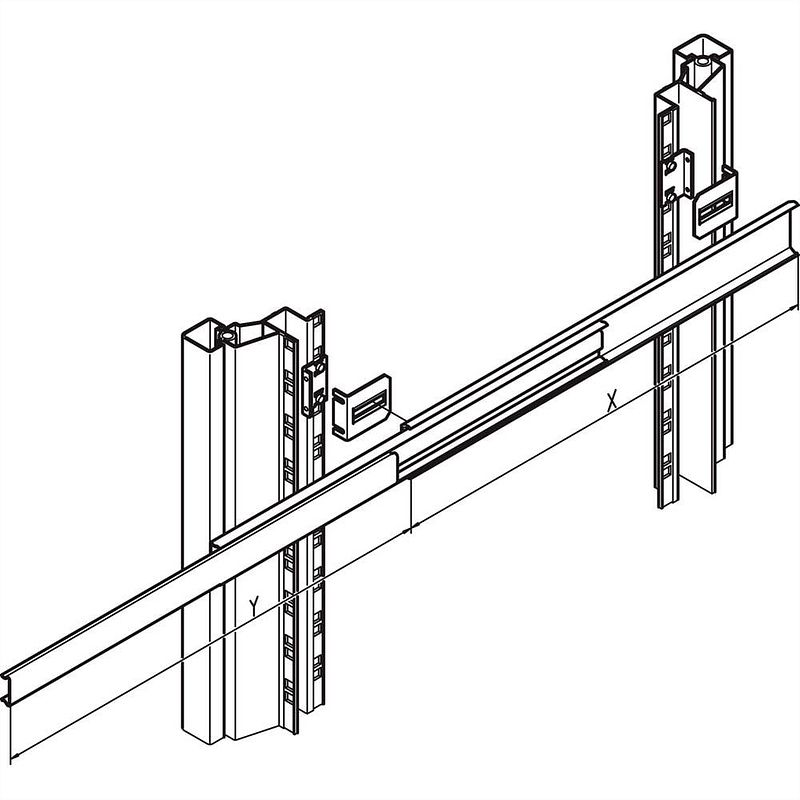 Foto van Schroff 21120163 19 inch rails voor patchkast