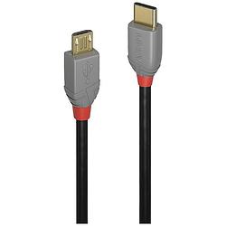 Foto van Lindy usb-kabel usb 2.0 usb-c stekker, usb-micro-b stekker 2 m zwart, grijs 36892