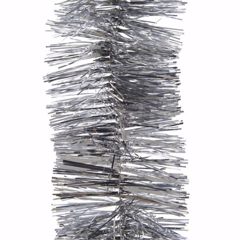 Foto van Elegant christmas kerstboom decoratie slinger zilver 270 cm - kerstslingers