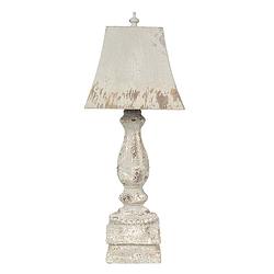 Foto van Haes deco - tafellamp - shabby chic - vintage / retro lamp, 27x27x70 cm - bureaulamp, sfeerlamp, nachtlampje