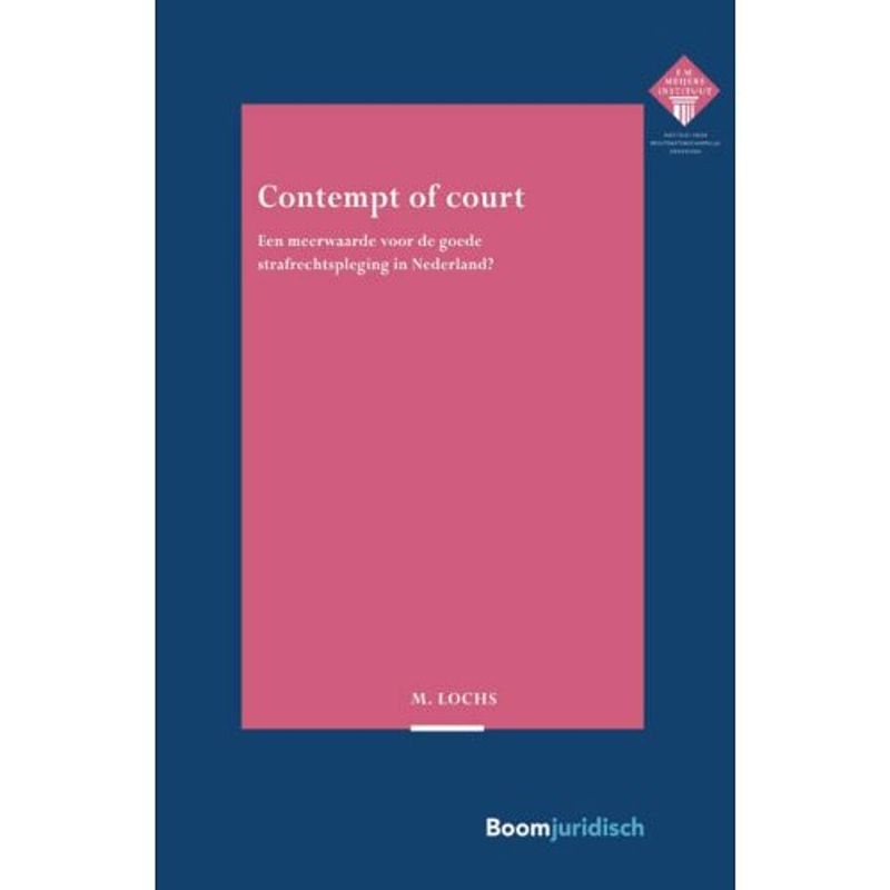 Foto van Contempt of court - e.m. meijers instituut voor