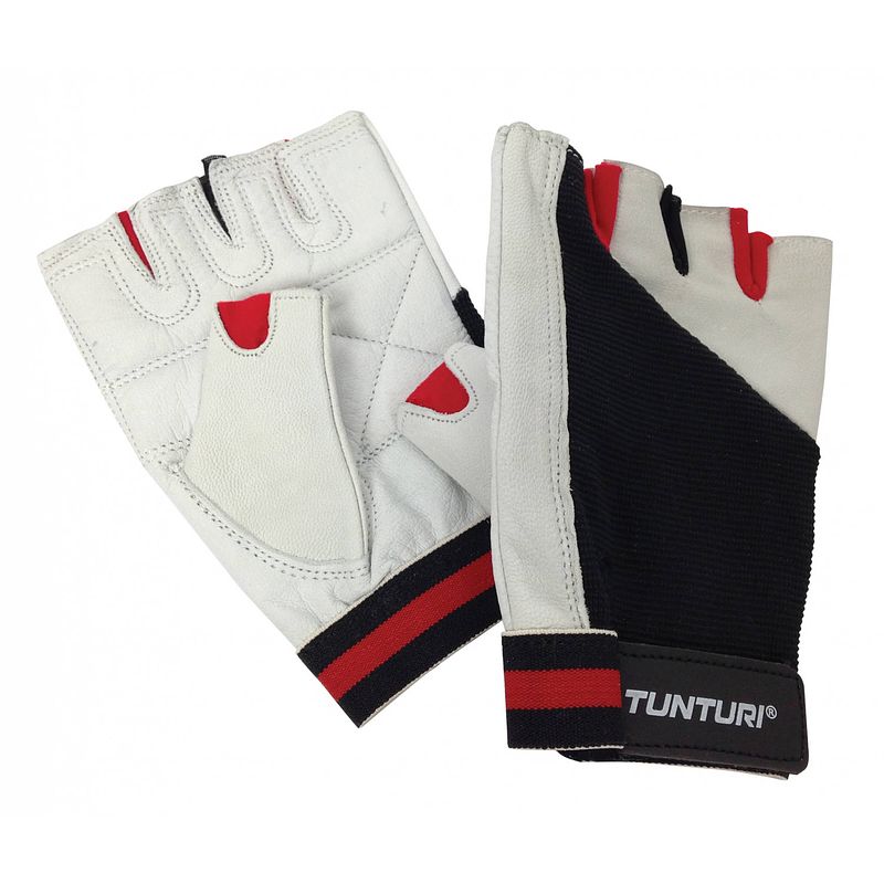 Foto van Tunturi fitness-handschoenen fit control lichtgrijs/zwart maat m