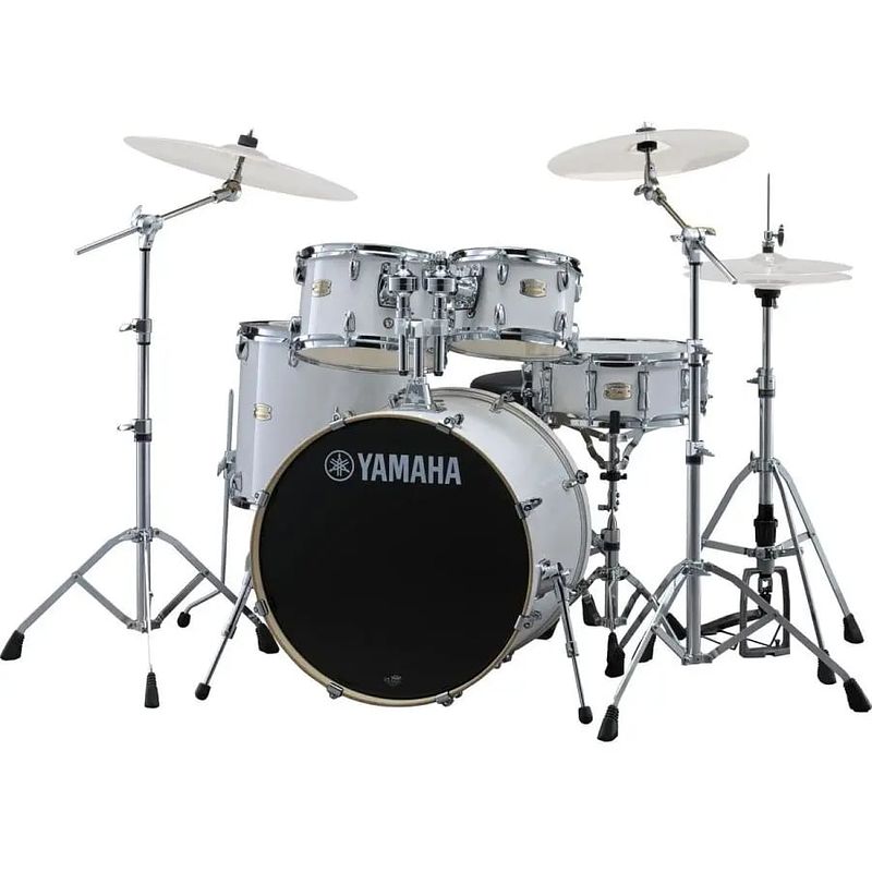 Foto van Yamaha stage custom birch pure white 5d. rock / fusion drumstel inclusief hardware