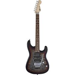 Foto van Charvel mj san dimas style 1 hsh fr pf qm pf midnight glow elektrische gitaar met hardshell gigbag