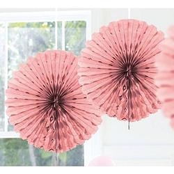Foto van 3x honeycomb waaiers roze 45 cm - hangdecoratie