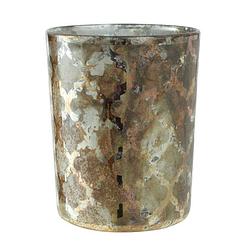 Foto van Ptmd malou copper oxidised votive glass tealight s - set van 6
