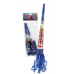 Foto van Marvel feesttoeters avengers 35 cm karton blauw 2 stuks