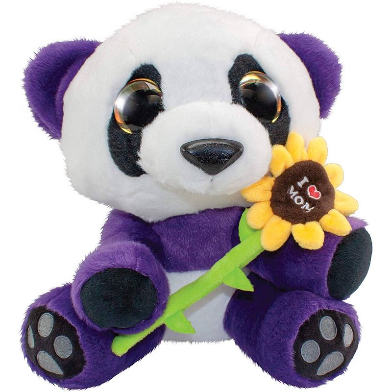 Foto van Lumo stars knuffel panda i love mom junior 24 cm paars/wit