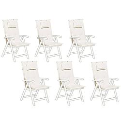 Foto van Beliani toscana/java - stoelkussen set van 6-wit-polyester