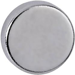 Foto van Maul neodymium magneet (ø x h) 10 mm x 3 mm schijf zilver 10 stuk(s) 6166396