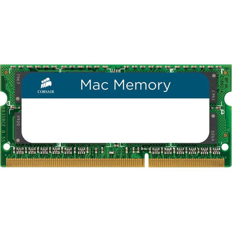 Foto van Corsair mac memory werkgeheugenset voor laptop ddr3 8 gb 2 x 4 gb 1333 mhz 204-pins so-dimm cl9 cmsa8gx3m2a1333c9