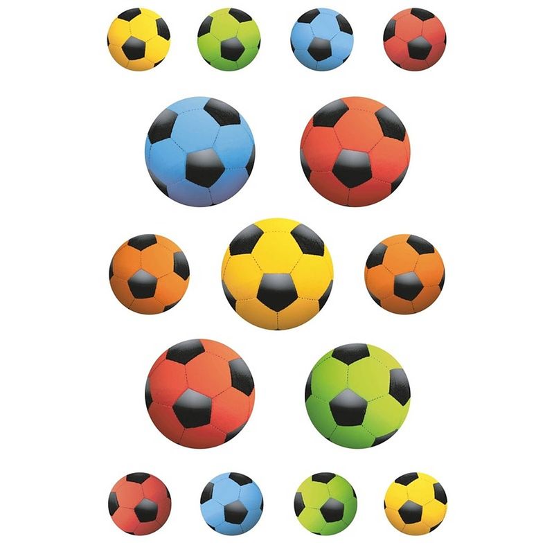 Foto van 45x gekleurde voetballen stickers - stickers