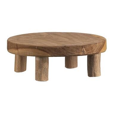 Foto van Plateau mees - naturel - teak - 7xø20 cm - leen bakker