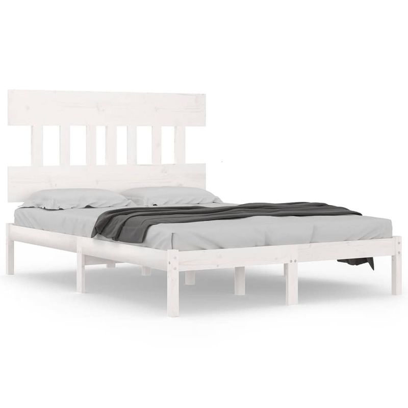 Foto van Vidaxl bedframe massief hout wit 160x200 cm