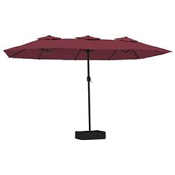 Foto van The living store parasol deluxe - dubbel - bordeauxrood/donkergrijs - 449x265x245cm