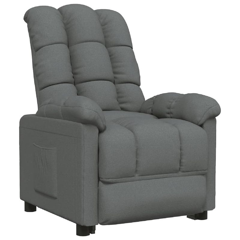 Foto van The living store verstelbare stoel - fauteuil - donkergrijs - 74 x 99 x 102 cm - stof en ijzer