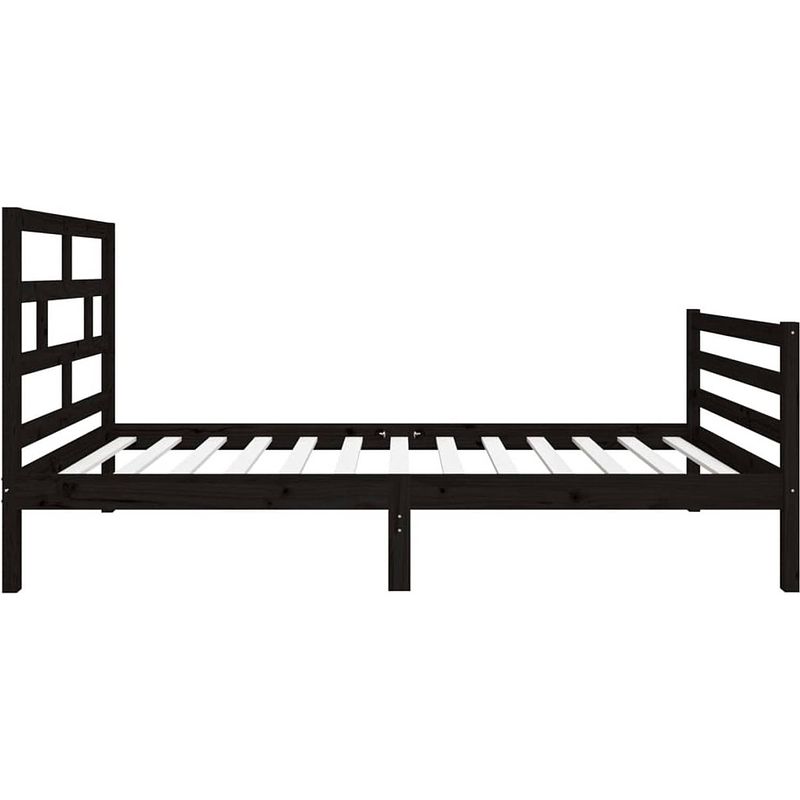 Foto van The living store bedframe grenenhout - 195.5 x 96 x 100 cm - zwart