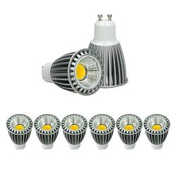 Foto van Ecd germany 6-pack gu10 cob spot 9w - ong. 552 lumen - vervangt 60w halogeenlamp - 60º stralingshoek - koel wit 6000k