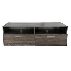 Foto van Tv meubel kast - dressoir - 120 cm breed - bruin grijskleurig