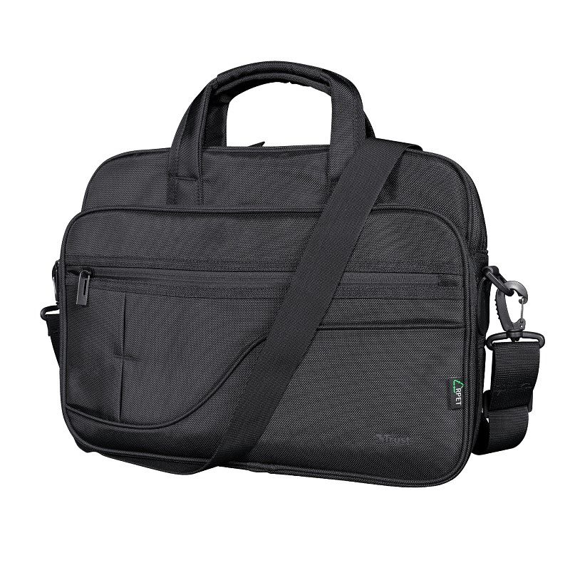 Foto van Trust sydney recycled laptop bag 17.3 inch laptop tas zwart