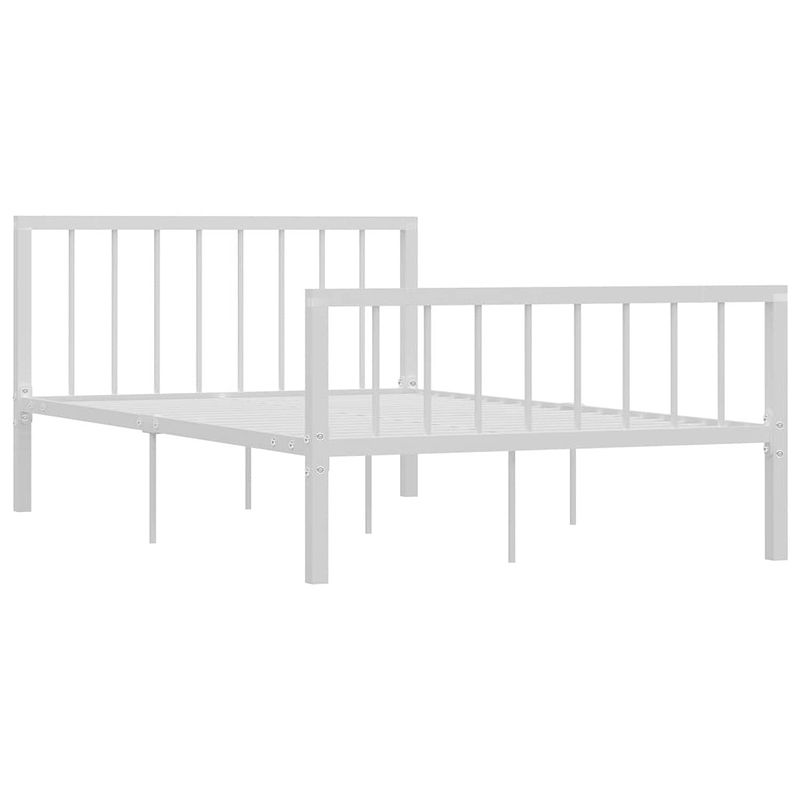 Foto van The living store metalen bedframe - klassiek - bed - afmeting- 208 x 126 x 84 cm - kleur- wit - materiaal- metaal -