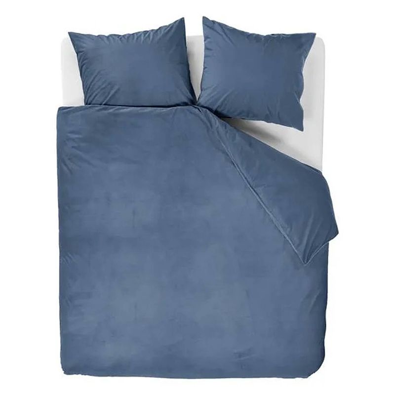 Foto van At home by beddinghouse dekbedovertrek cosy corduroy - blauw - 1-persoons 140x200/220 cm