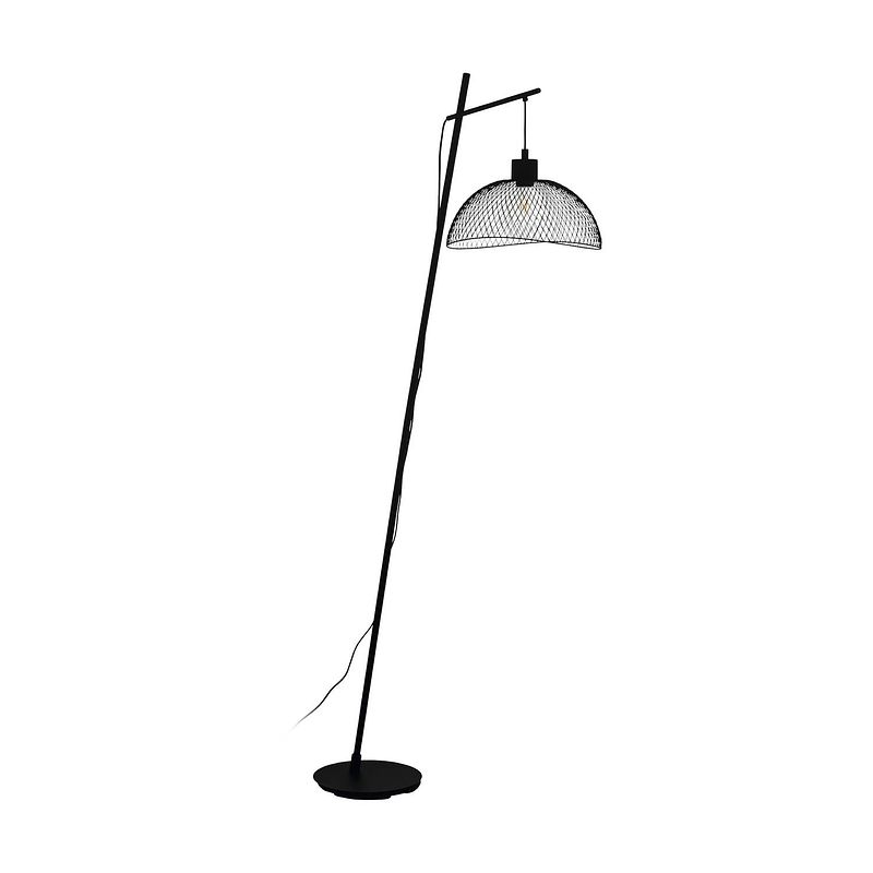 Foto van Eglo pompeya vloerlamp - e27 - 191 cm - zwart